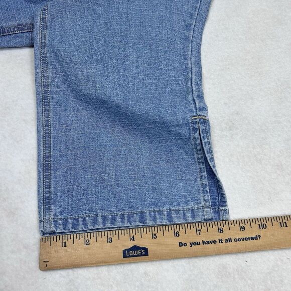 VTG Bill Blass Women’s 14 Capri Jeans Cotton Light Wash High Rise Slit Hem - Picture 11 of 16